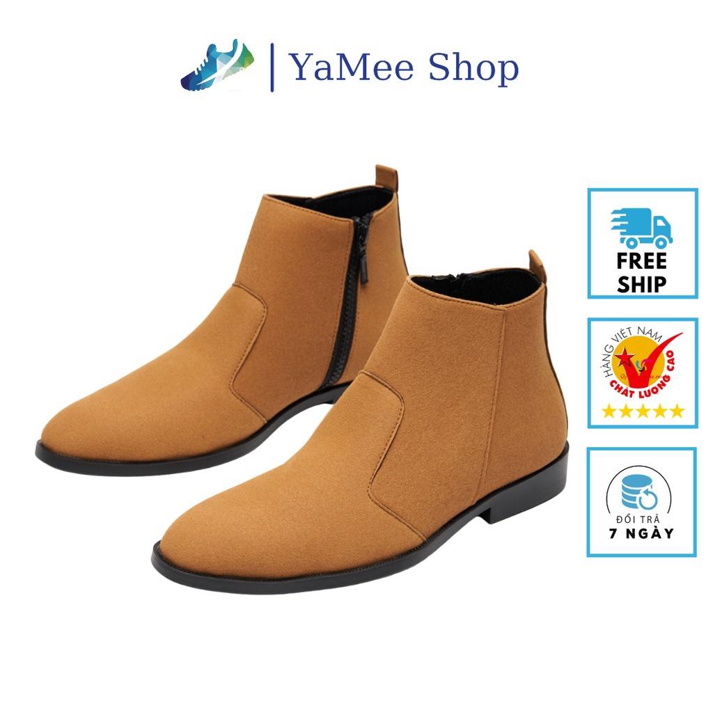 Giày chelsea boots nam da lộn, cổ khóa, đế khâu chắc chắn-CB521VN