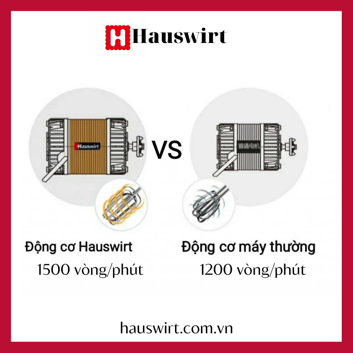 Máy đánh trứng, nhồi bột cầm tay Hauswirt HM330 công suất 300W hàng chính hãng 5 tốc độ đánh