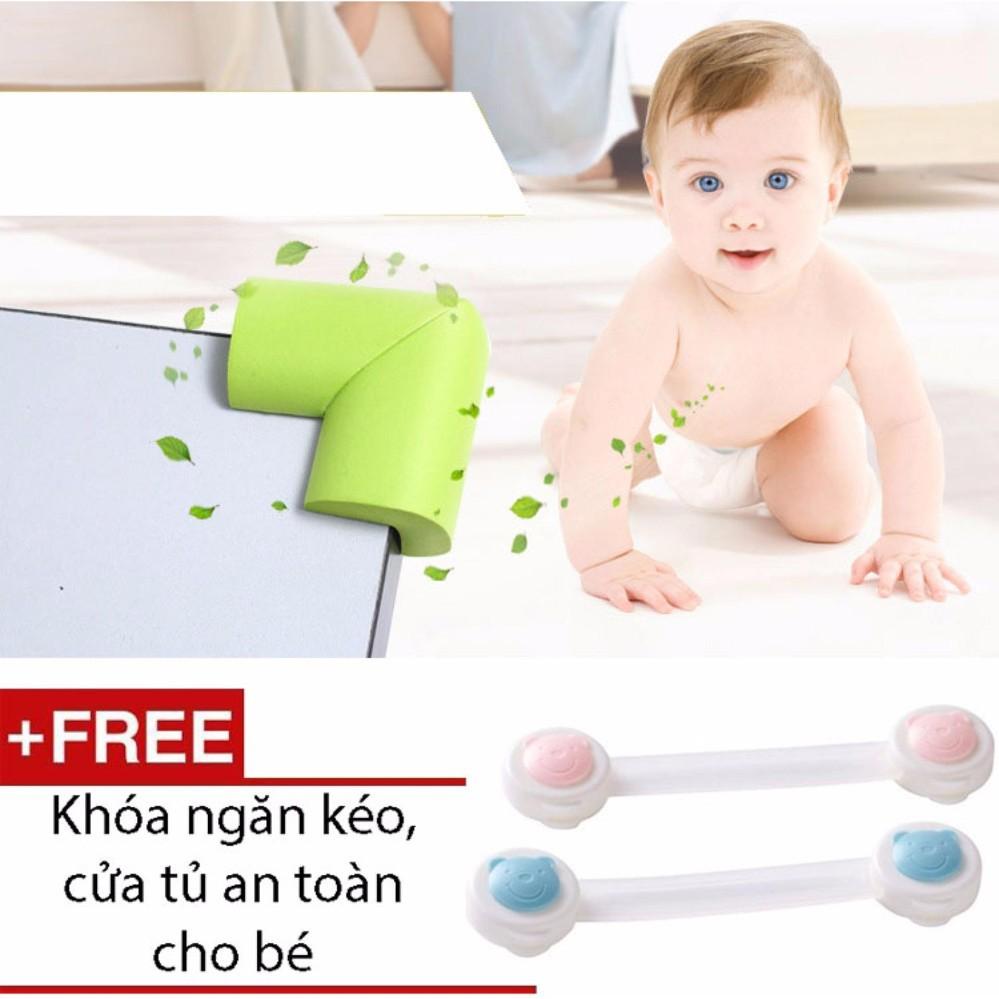 Combo 4 dụng cụ bịt góc bàn an toàn cho trẻ nhỏ+ Tặng kèm 1 khóa ngăn kéo tủ an toàn