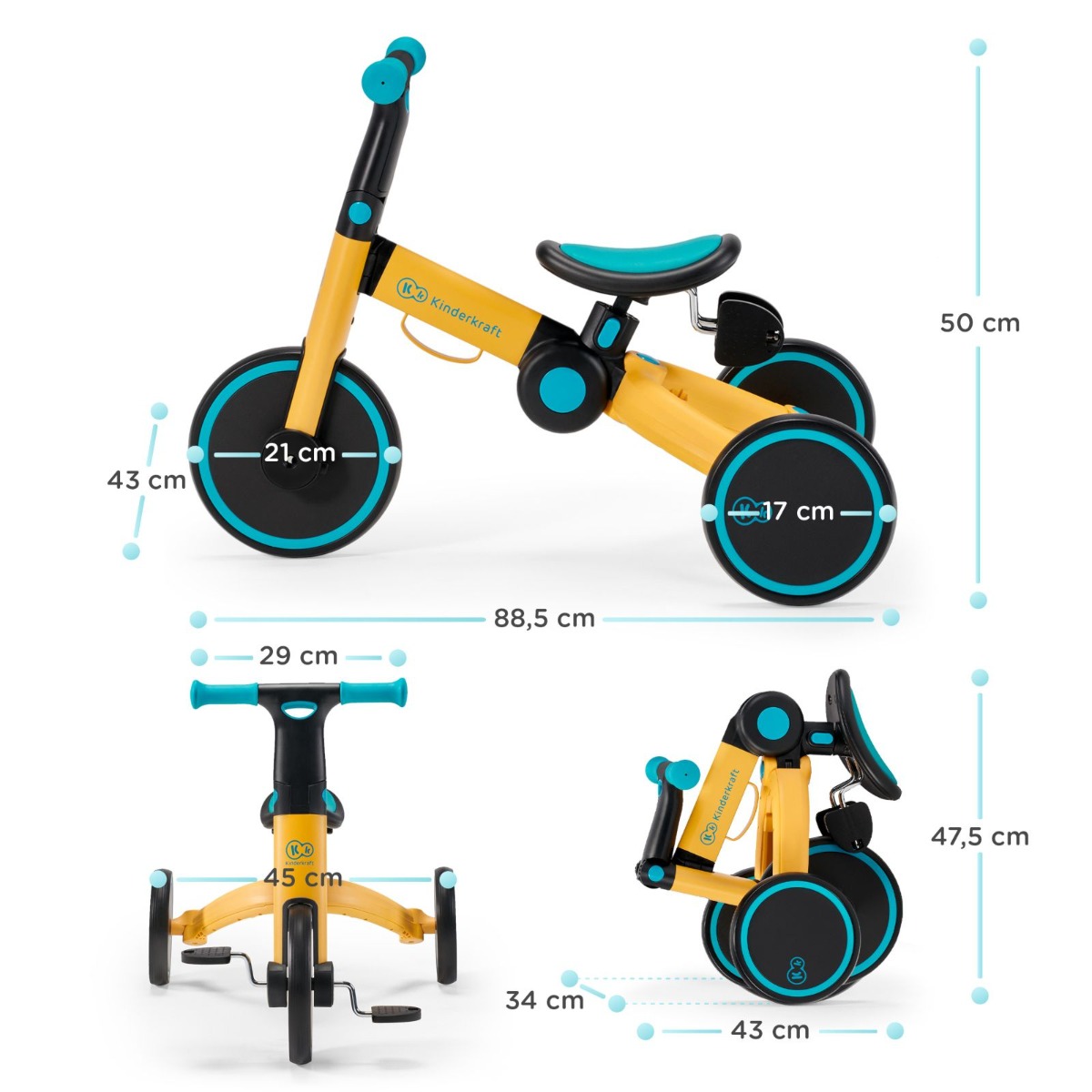 Xe chòi chân cân bằng cho bé đa năng kinderkraft 4trike 