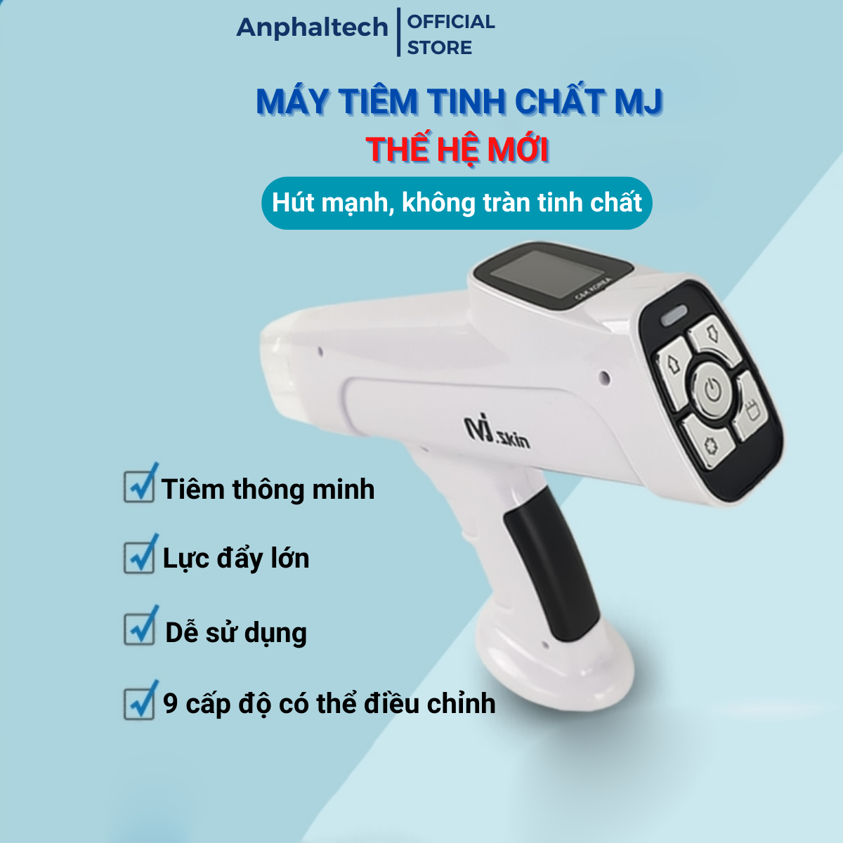 Máy Tiêm Tinh Chất Ammi MJ SKIN Hàn Quốc, Máy Cấy Tinh Chất Dưỡng Chất Meso Therapy Cầm Tay Cao Cấp Thế Hệ Mới