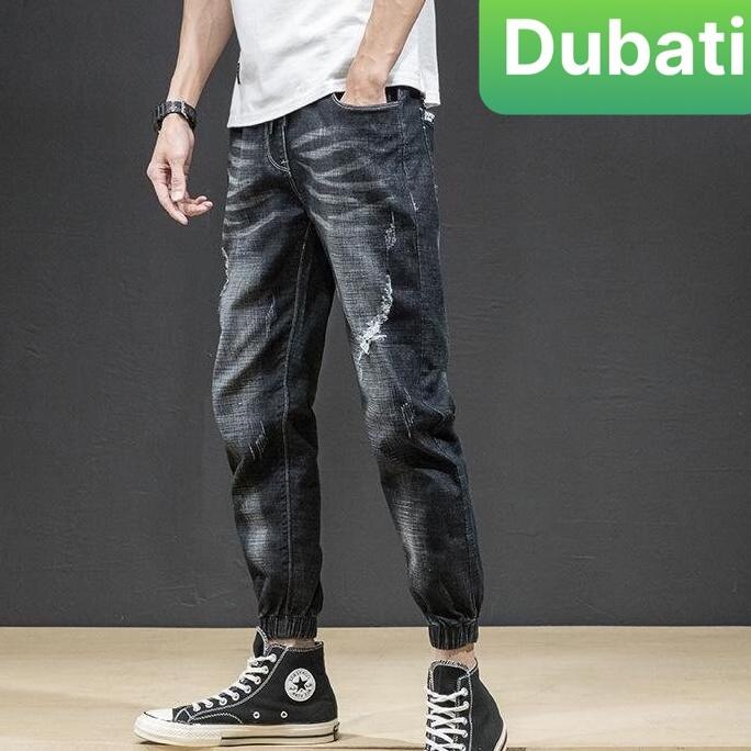 QUẦN JOGGER JEAN NAM MẪU MỚI PHONG CÁCH HÀN QUỐC CHẤT BÒ ĐEN- DB 0535- DUBATI FASHION