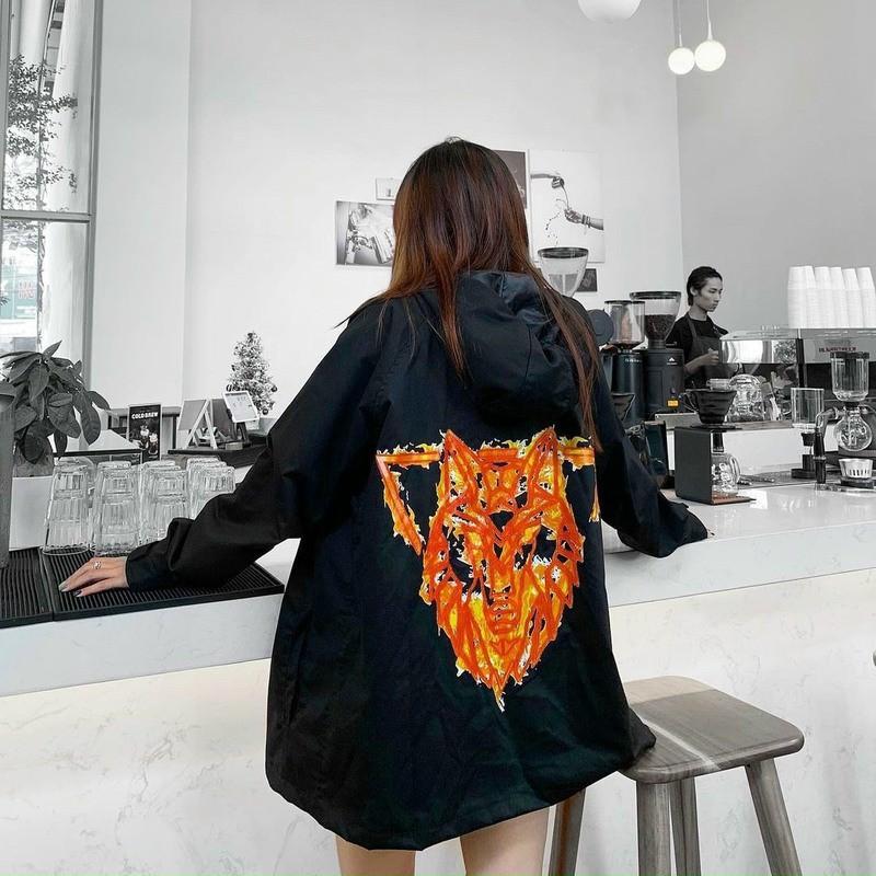 Áo Khoác Dù THIFU FASHION 2 Lớp In Con Con Sói Lửa HADES Chống Nắng Tránh Mưa Cho Nam Và Nữ