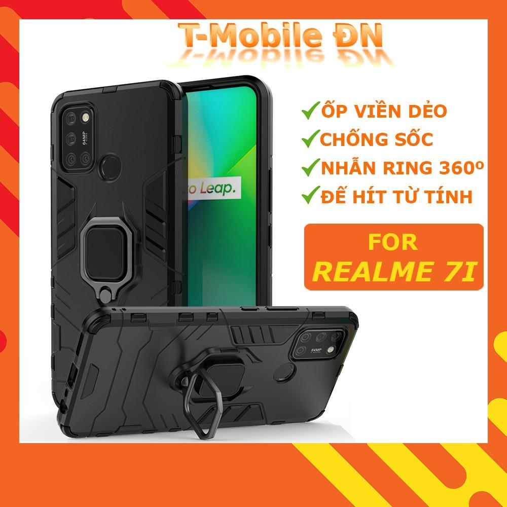 Ốp lưng cho Realme 7 7i 7 Pro C17 iron man chống sốc kèm nhẫn xoay chống xem video bảo vệ camera