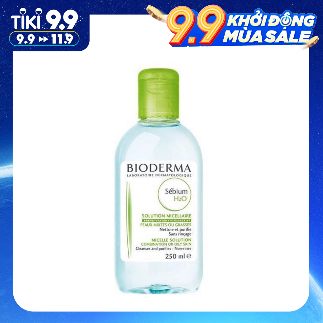 Dung dịch làm sạch và tẩy trang dành cho da dầu Bioderma Sebium H2O màu xanh