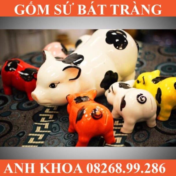 Đàn lợn mẹ con gốm sứ Bát Tràng