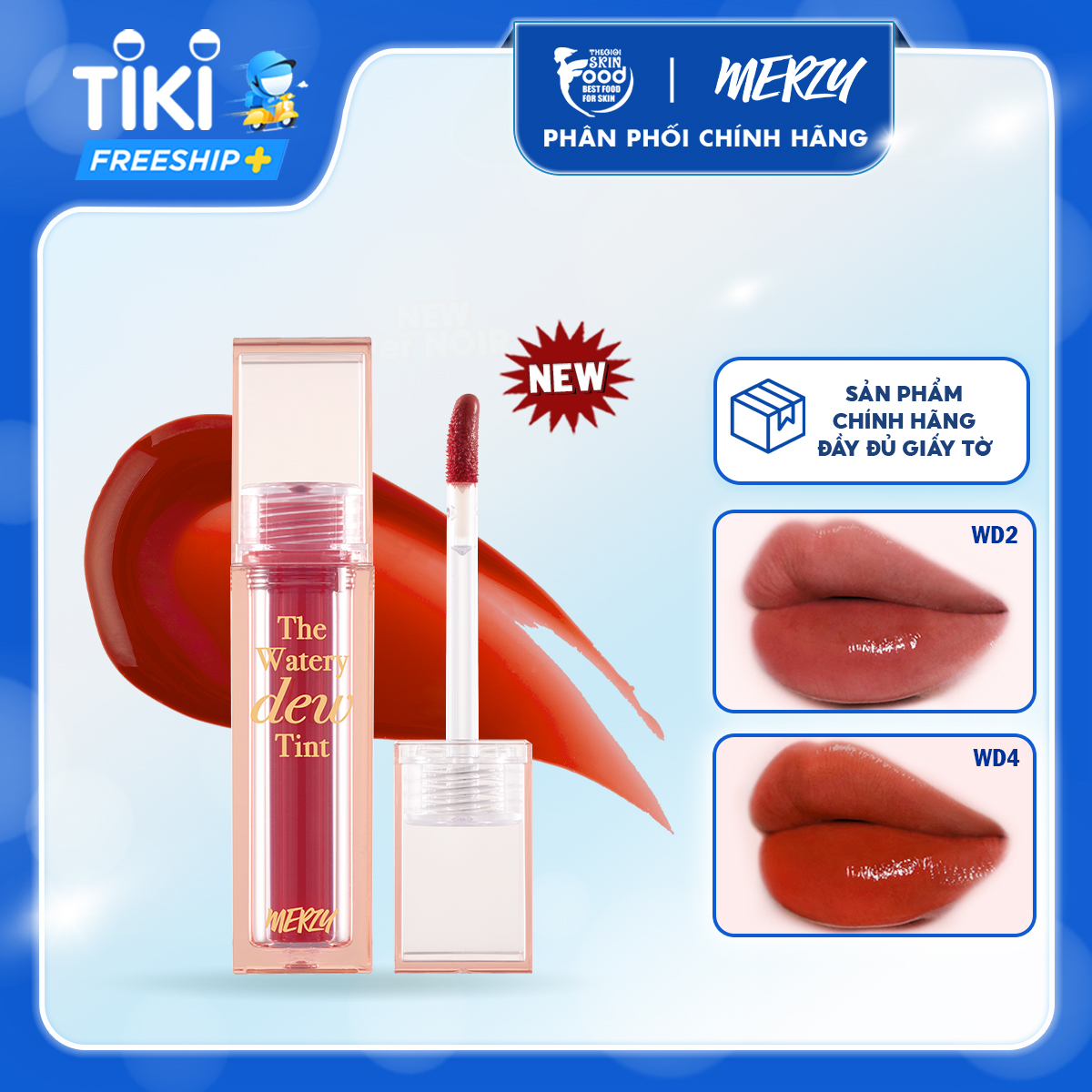 Son Tint Lì, Lâu Trôi Cho Đôi Môi Ẩm Mịn Hàn Quốc Merzy The Watery Dew Tint