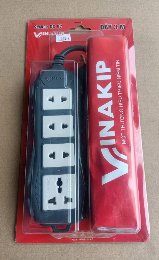 Ổ cắm Vinakip 4 lỗ siêu chịu tải 8000W lõi sứ cao cấp chịu nhiệt tốt dùng cho bếp lẩu, lò nướng công suất cao - Hàng chính hãng