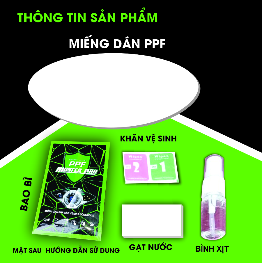 Miếng Dán PPF Bảo Vệ Mặt Đồng Hồ Xe Spacy | Chất Liệu Film PPF