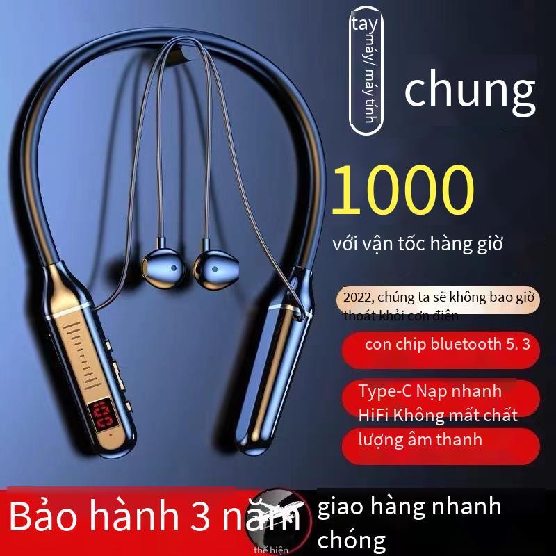 Ưu đãi tai nghe bluetooth cao cấp không dây treo cổ card màn hình kỹ thuật số chơi game đeo cổ karaoke thể thao cho Huawei Apple