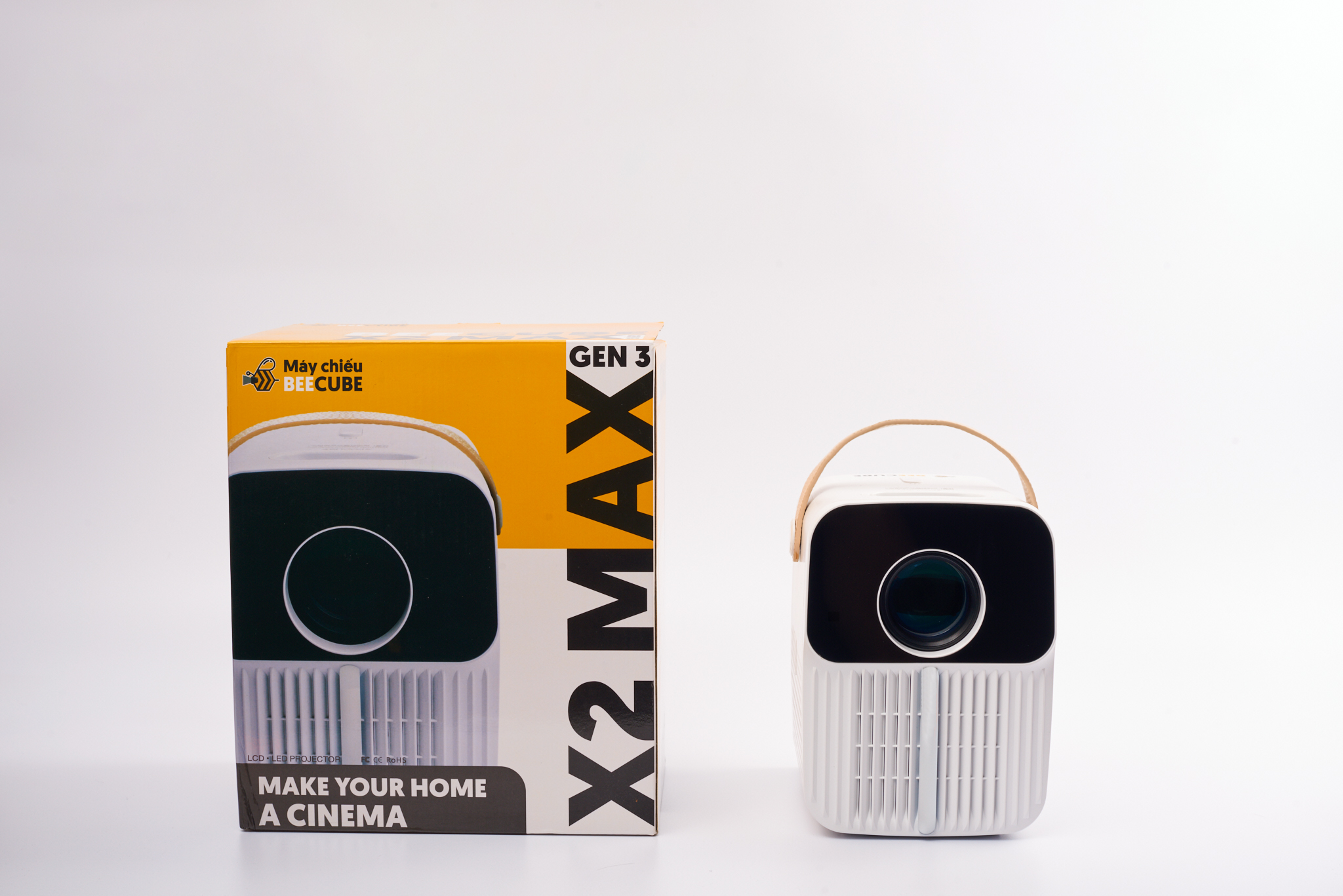 Máy Chiếu Mini BEECUBE X2 MAX GEN 3 Hệ Điều Hành Android Kết nối Điện thoại Full HD 1080 - Hàng Chính Hãng