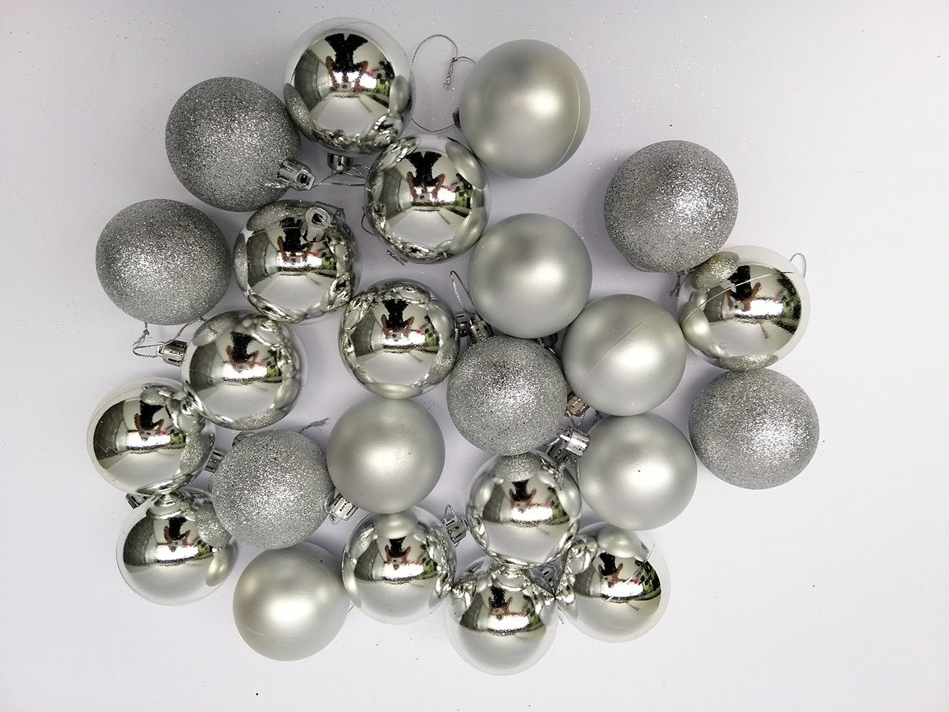 Hộp 24 quả châu (quả cầu) trang trí Noel - đường kính 6cm
