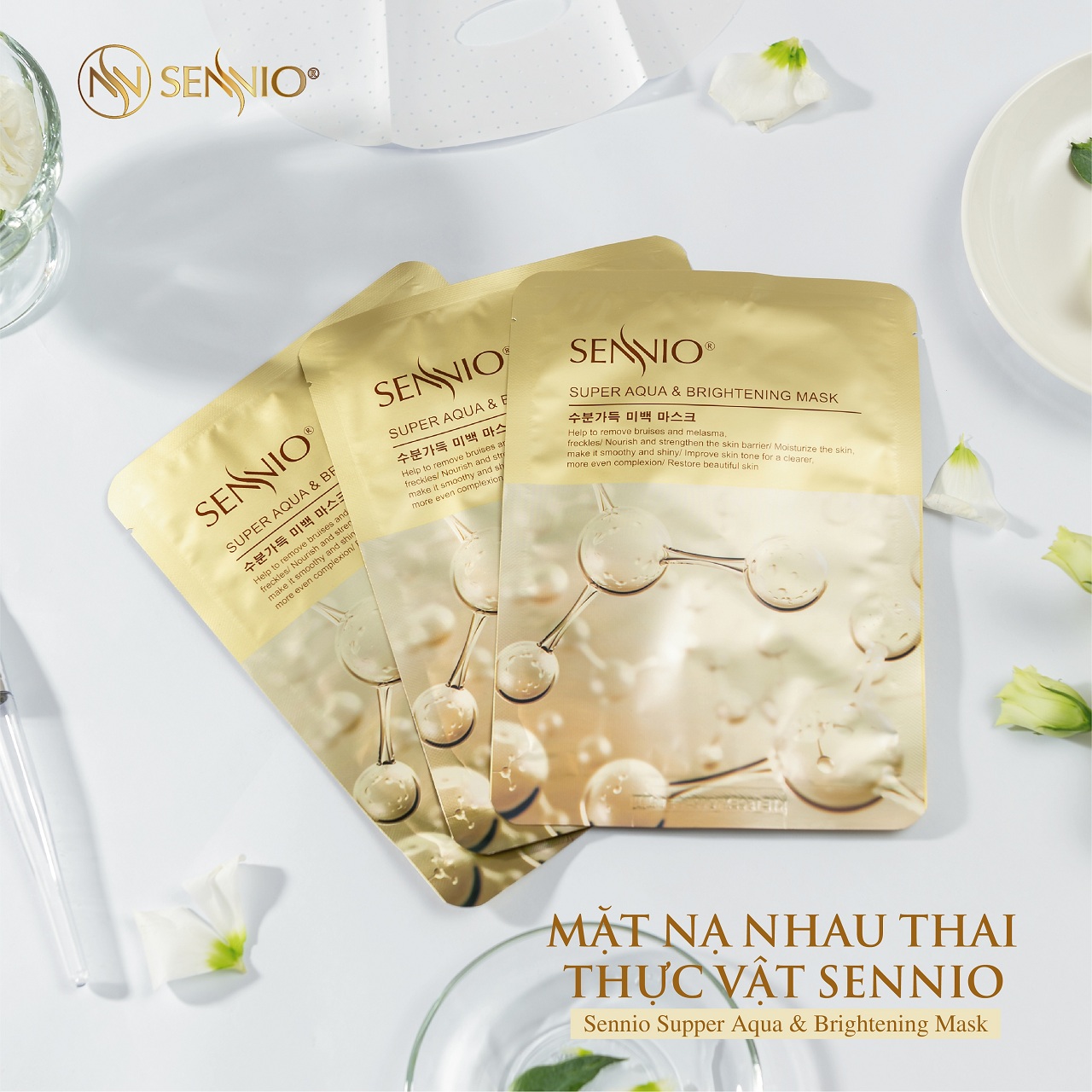 MẶT NẠ NHAU THAI THỰC VẬT SENNIO - Sennio Supper Aqua &amp; Brightening Mask