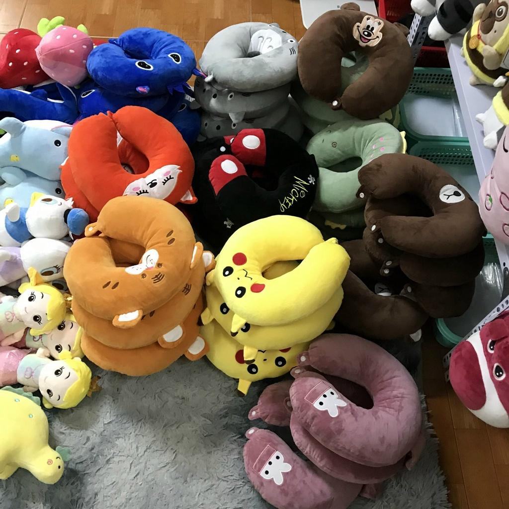 Gối cổ, Gối chữ U đi du lịch, giảm thiểu mỏi cổ khi ngồi tàu,xe, máy bay - Có họa tiết