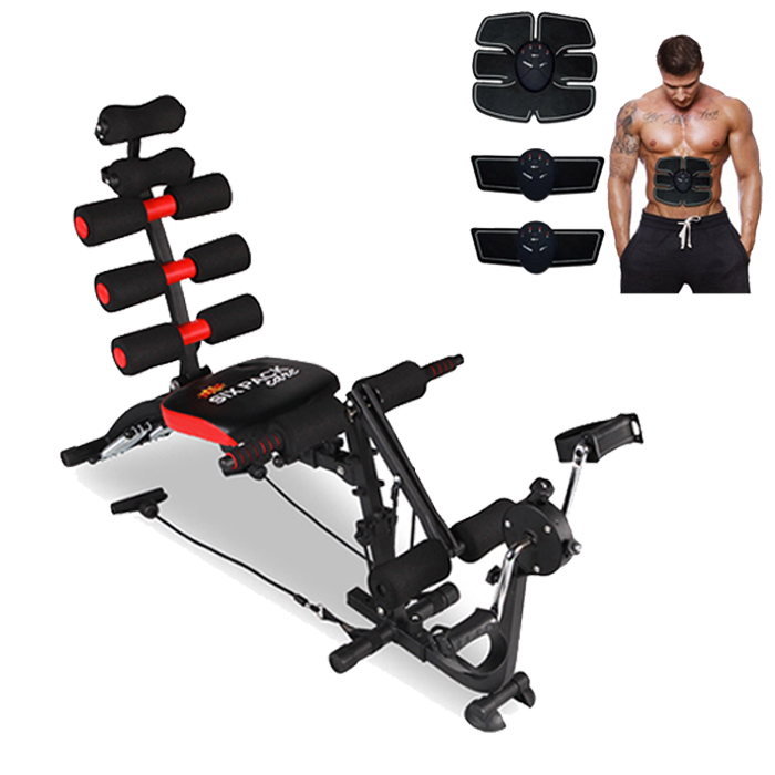 Combo Máy tập cơ bụng đa năng six pack care đạp xe + Máy massage xung điện EMS