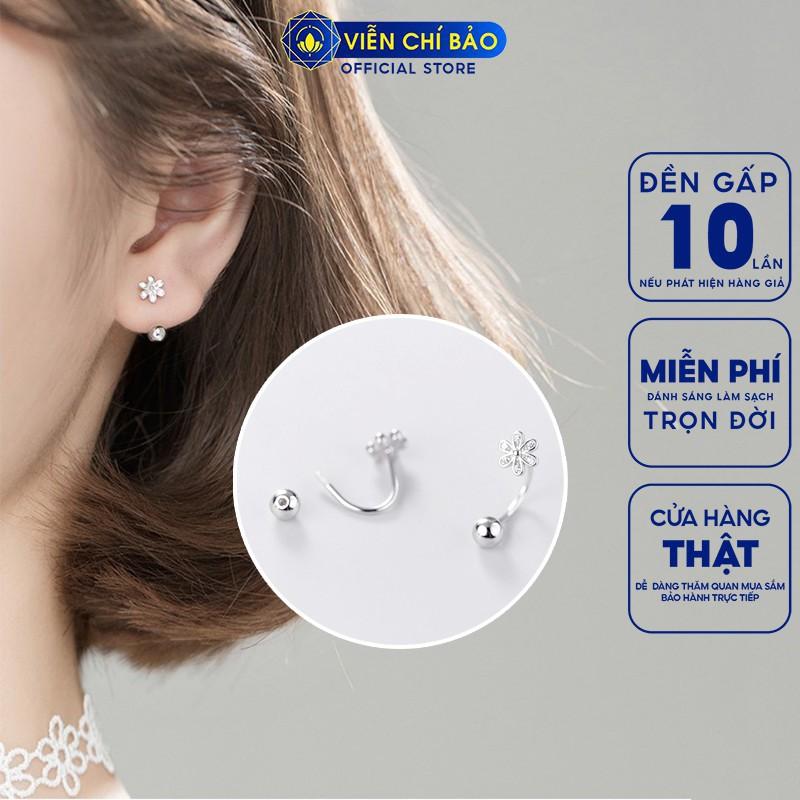 Bông tai bạc nữ Hoa cúc nhí khuyên bạc 925 thời trang phụ kiện trang sức nữ Viễn Chí Bảo B400074