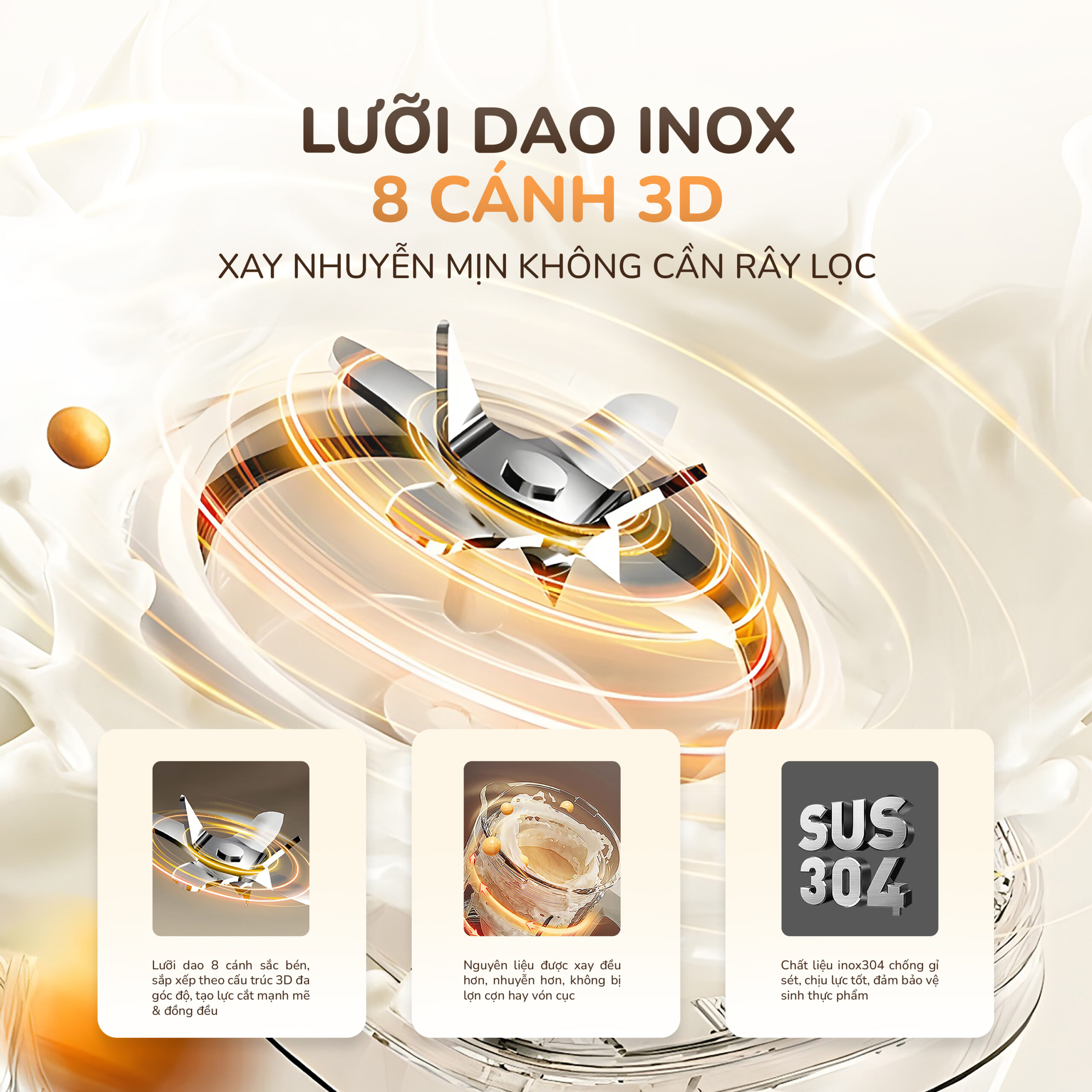 [SP MỚI] Máy làm sữa hạt UNIE UCB15 dung tích 1.5L, nắp chụp giảm ồn 30%, 10 chức năng nấu, lưỡi dao xay 8 cánh, hàng chính hãng bảo hành 12 tháng