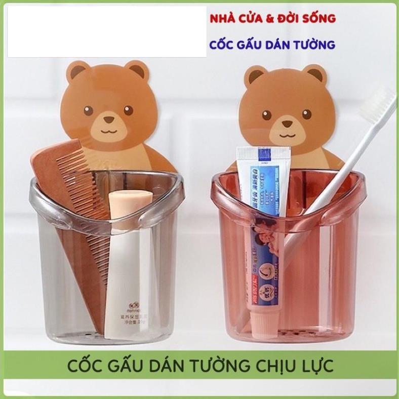 Cốc Dán Tường Hình Gấu, Cốc Dán Tường Nhà Vệ Sinh, Nhà Tắm, Nhà Bếp Siêu Tiện Dụng, Siêu Chắc Chắn
