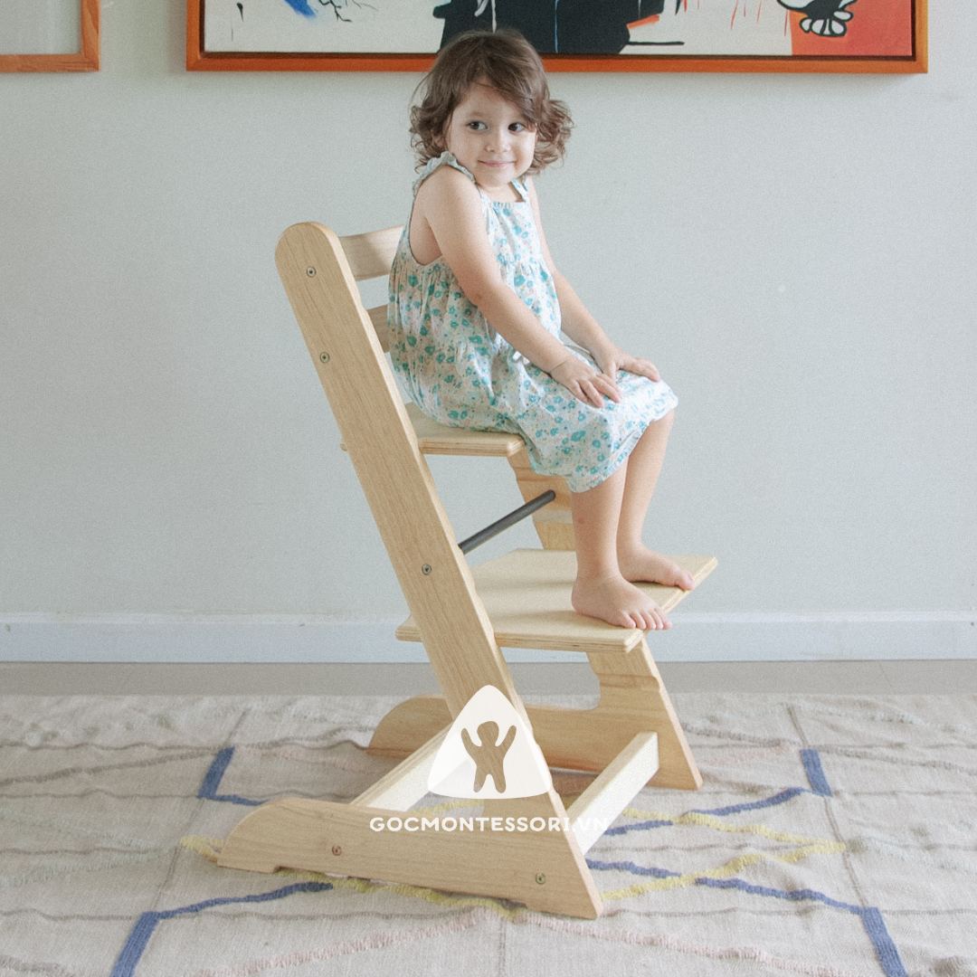 Ghế ăn trẻ em Góc Montessori thay đổi chiều cao - Bé phát triển tính độc lập và ngồi ăn cùng gia đình