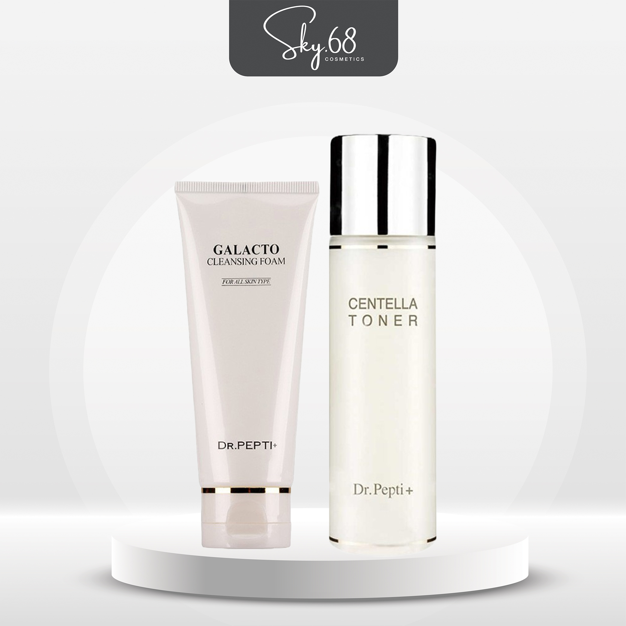 Combo 2 Sản Phẩm Làm Sạch Sâu, Se Khít Lỗ Chân Lông, Dưỡng Trắng Da, Mờ Thâm Sạm Dr.Pepti+