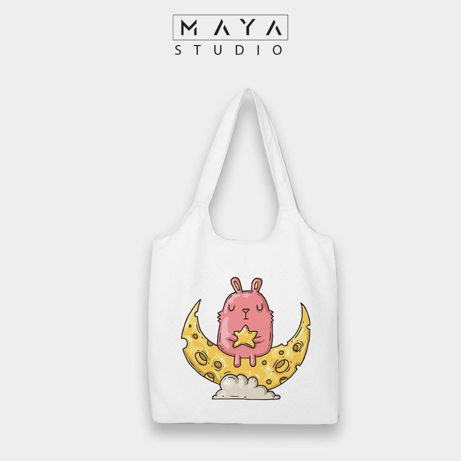 Túi tote BẦU MAYA vải Canvas uzzang mẫu HOẠT HÌNH dễ thương phù hợp cho các bạn gái