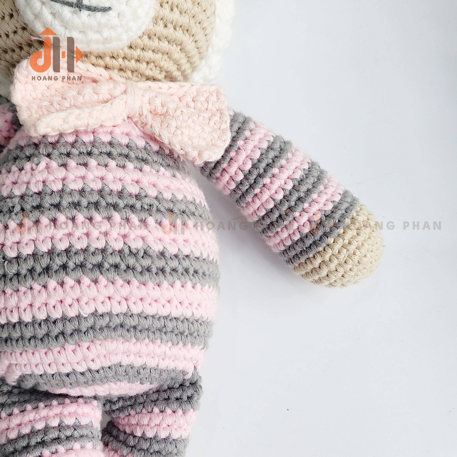 [Thú bông móc len] Gấu Gu Cun Pijama Hồng
