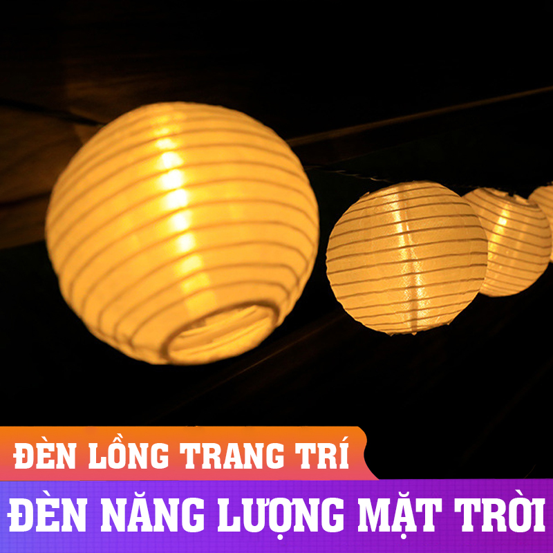 Đèn năng lượng mặt trời trang trí sân vườn hình đèn lồng, chịu nắng chịu mưa- K1594