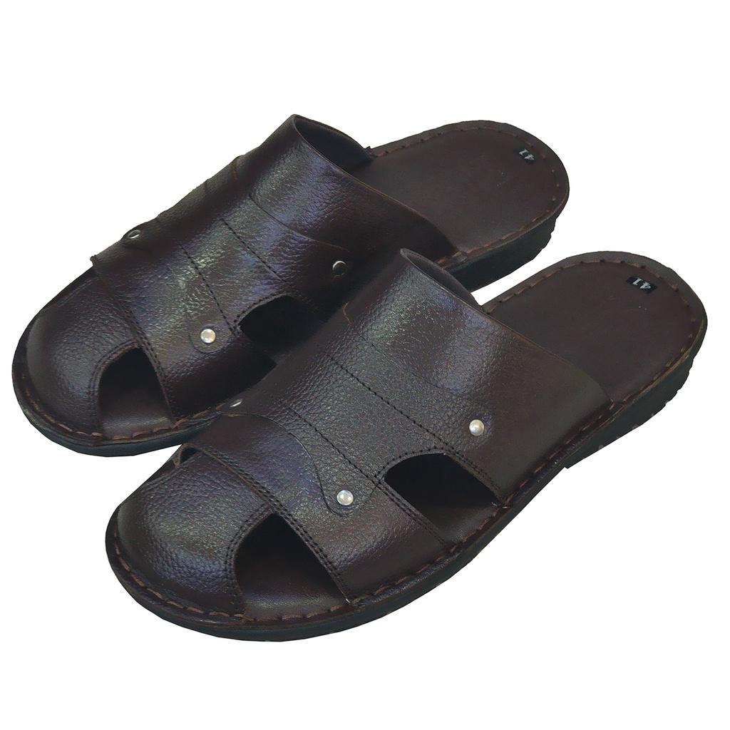 Dép Bít Mũi Nam Da Bò Thật TiTi ĐÔ Cao Cấp GSB2087d