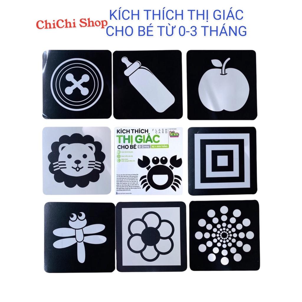 Thẻ Học Thông Minh Đen Trắng Cho Bé Từ 0-3 Tháng, Trọn Bộ 20 Thẻ Kích Thích Thị Giác 2 Mặt Chống Thấm Nước