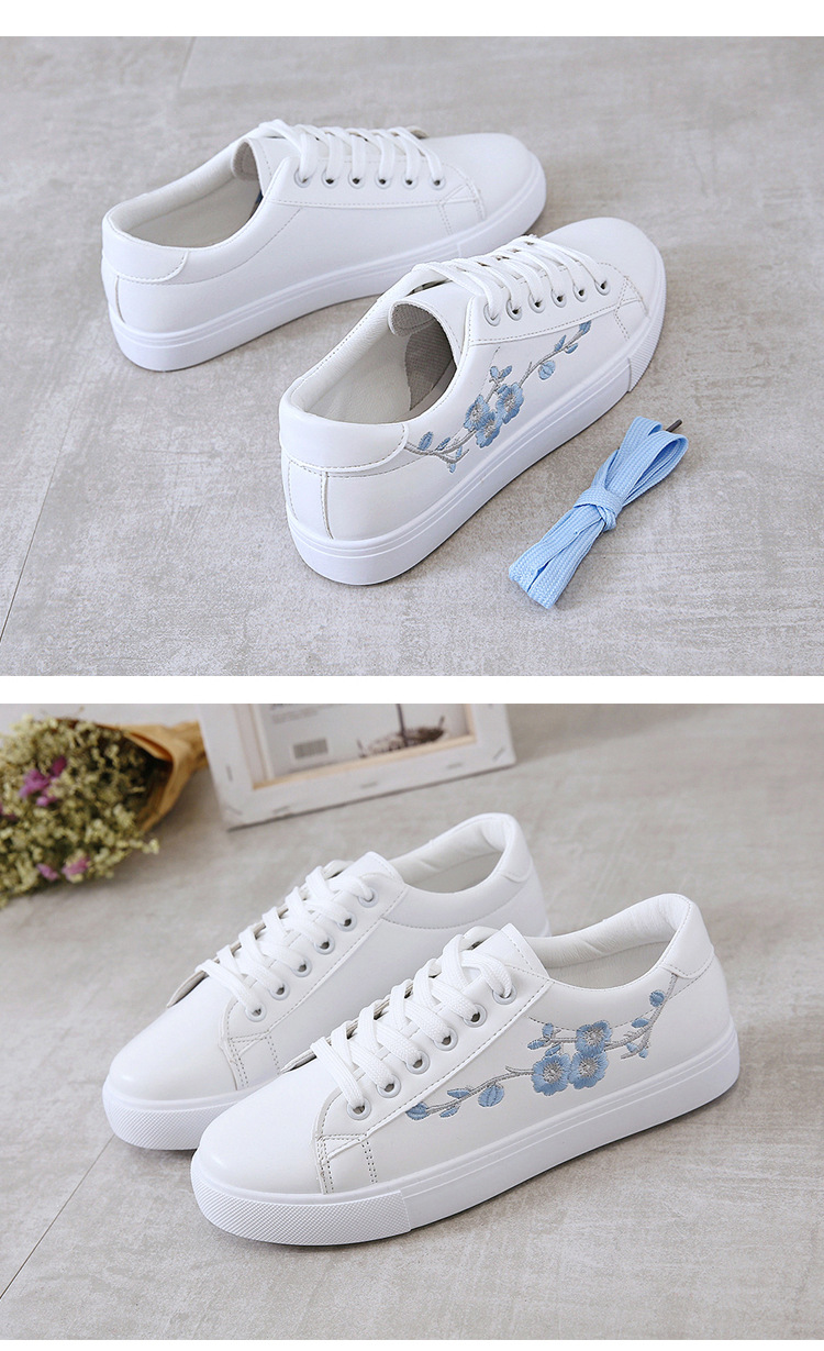 Giày Sneaker - Giày Thể Thao Nữ Màu Trắng Hoạt Tiết Hoa Anh Đào YF9528