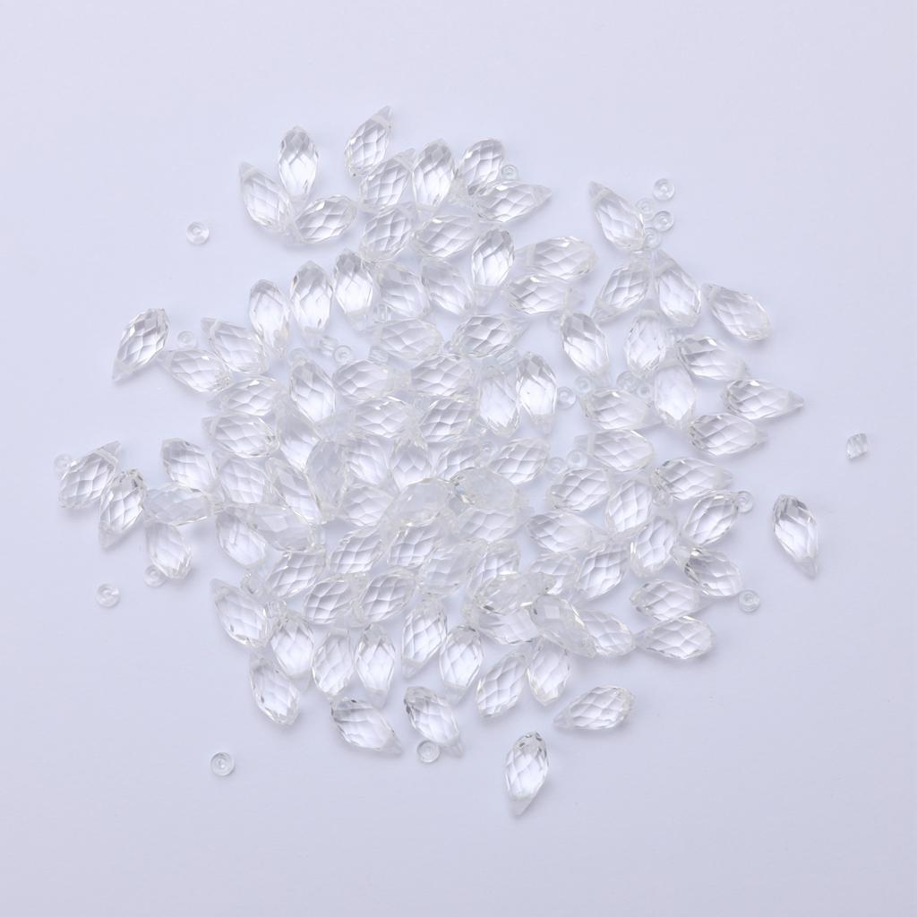 Crystal Beads Bulk 6 x 8mm Mix Lot of 100pcs Faceted Crystal Glass Beads Loose Spacer Beads for Jewelry Findings Beading Supplies