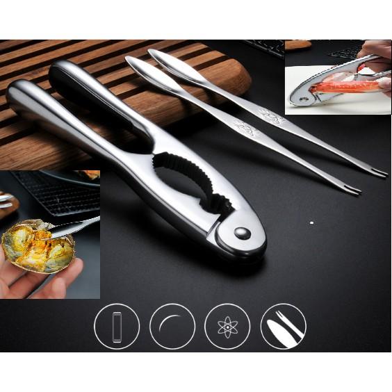 Kẹp cua, nĩa ăn cua, ăn ghẹ inox 304 cao cấp an toàn vệ sinh tiện dụng đa năng