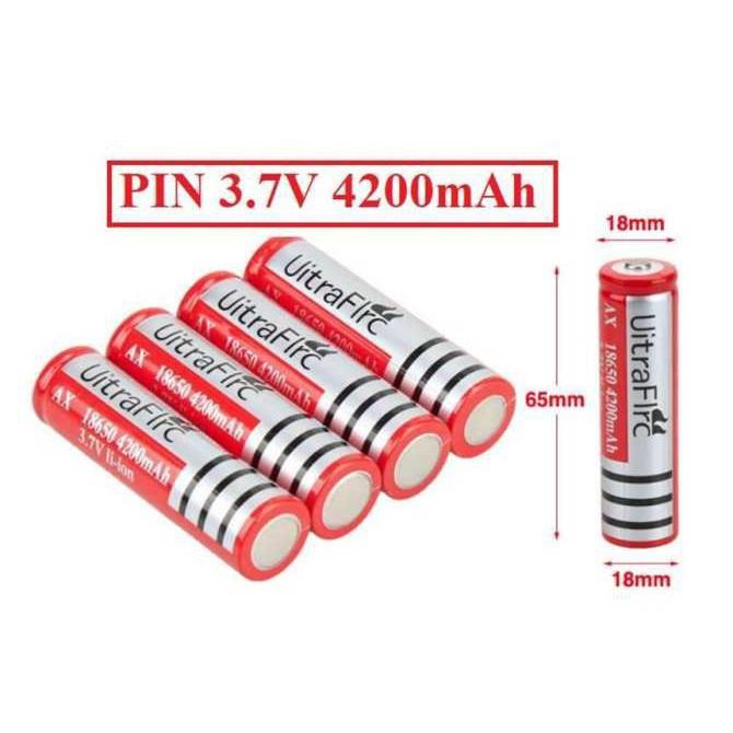 PIN SẠCMIỄN PHÍ GIAO HÀNGPIN SẠC 18650 ULTRAFIRE ĐỎ PIN 3V7 LI-ION DÙNG CHO ĐÈN SẠC ĐÈN ĐỘI ĐẦU QUẠT MINI