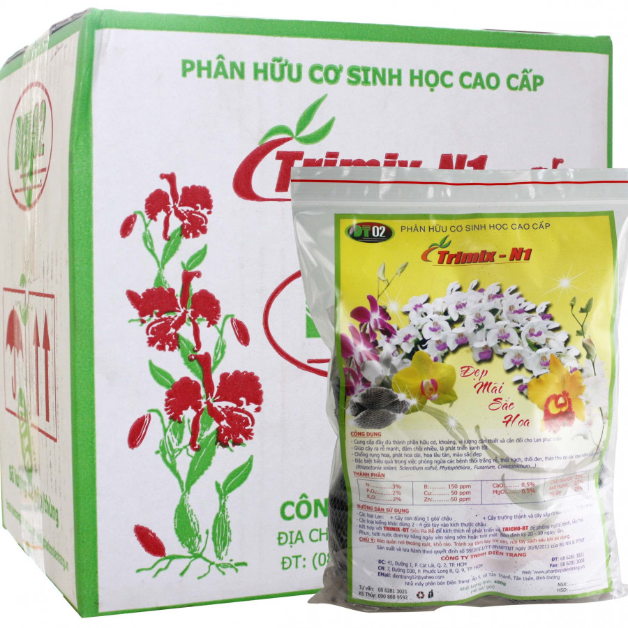 Phân bón lan dạng túi lưới, dưỡng và giúp ra chồi lá Trimix N1 - Organic fertilizers for orchid 480grs/bags