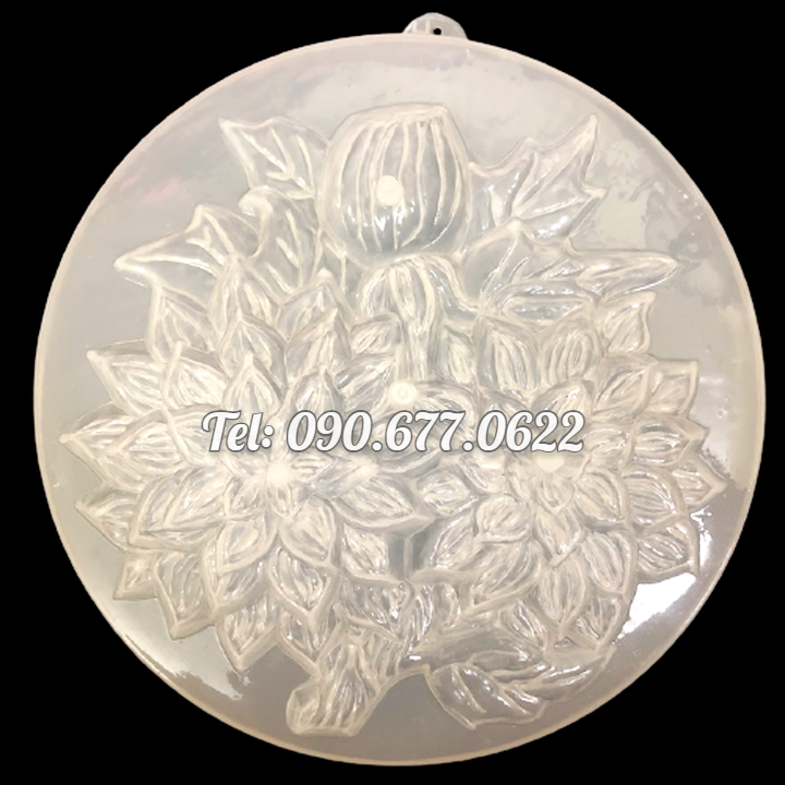 Khuôn rau câu sinh nhật, cưới hỏi hoa cúc đôi – Khuôn hình tròn loại 20 cm - Mã số 1429