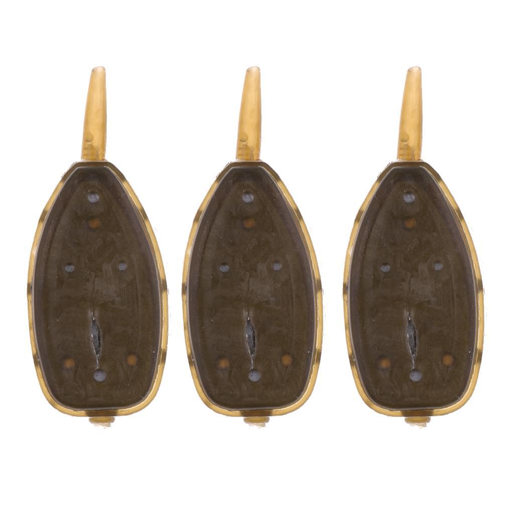 3Pcs Inline Method Feeder Set Carp Fishing Tackle Bait Cage with Lead Sinker