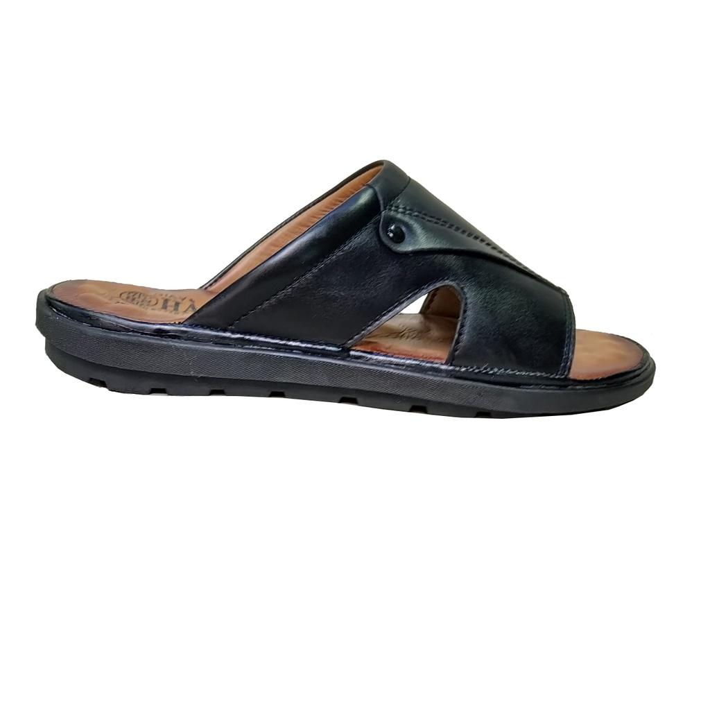 Dép nam quai ngang da bò thật HÀ NAM cao cấp DNA2202