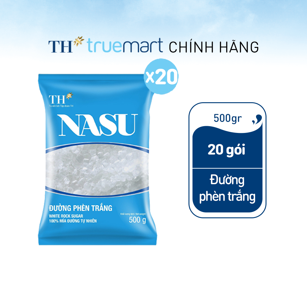 Thùng 20 gói đường phèn trắng NASU 500g (500 x 20)