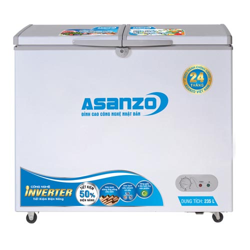 TỦ ĐÔNG INVERTER ASANZO 235 LÍT AS-3100R1 ĐỒNG (R600A)  - chỉ giao HCM