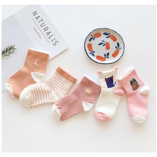 Set 5 đôi tất ,vớ chất cotton đi mùa đông cực ấm cực mềm mịn cho bé từ 1-12 tuổi