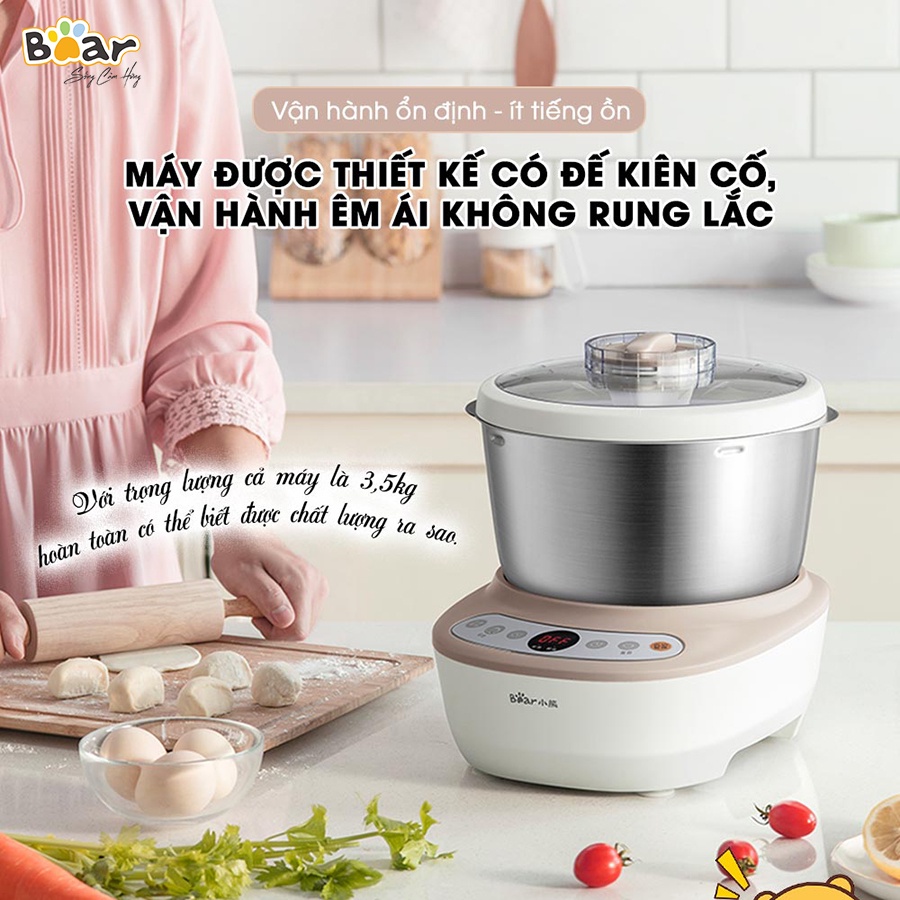 Máy Trộn Bột Bear DM-B50V1 5L Inox 304 , Ủ Bột , Nhào Bột , Nhồi Bột Nhanh , Công Suất Lớn , Chống Dính - Hàng Chính Hãng