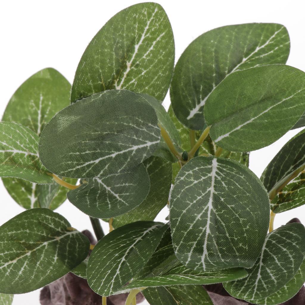 Reptile Resin Artificial Plant, Terrarium Grass Flexible Pet Habitat Decor for Crested Gecko Lizard Spider Scorpion Snake Other Small Animals
