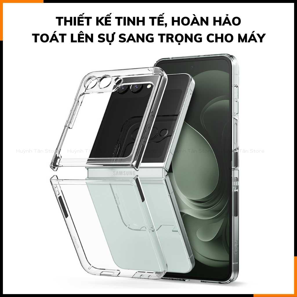 Ốp lưng z flip 5 RINGKE chính hãng trong suốt chống sốc FUSION X chống ố vàng phụ kiện điện thoại huỳnh tân store - Hàng nhập khẩu