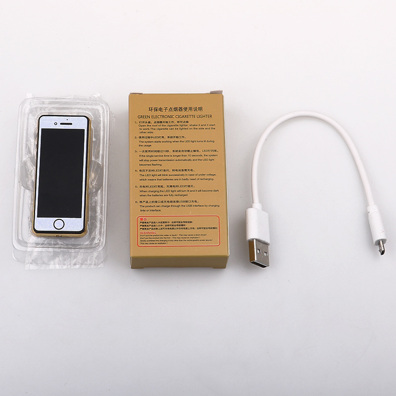 Bật Lửa Điện Iphone Mini 2 Đèn (đèn pin và đèn soi tiền giả)