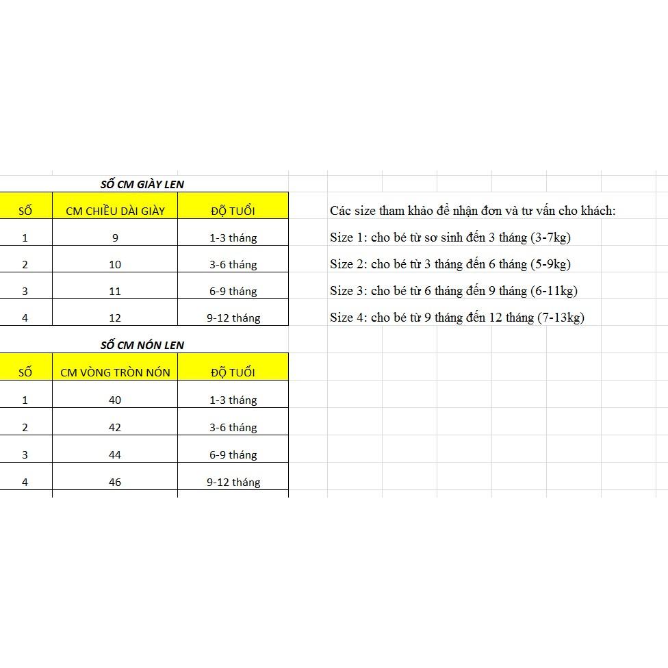 Set nón giày cho bé hình chuột