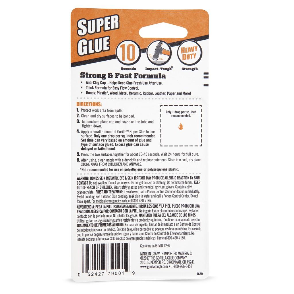 Keo Siêu Dính Trong Suốt Hàng Chính Hãng Mỹ, Keo Siêu Dính Gorilla Super Glue Single Tube 3g