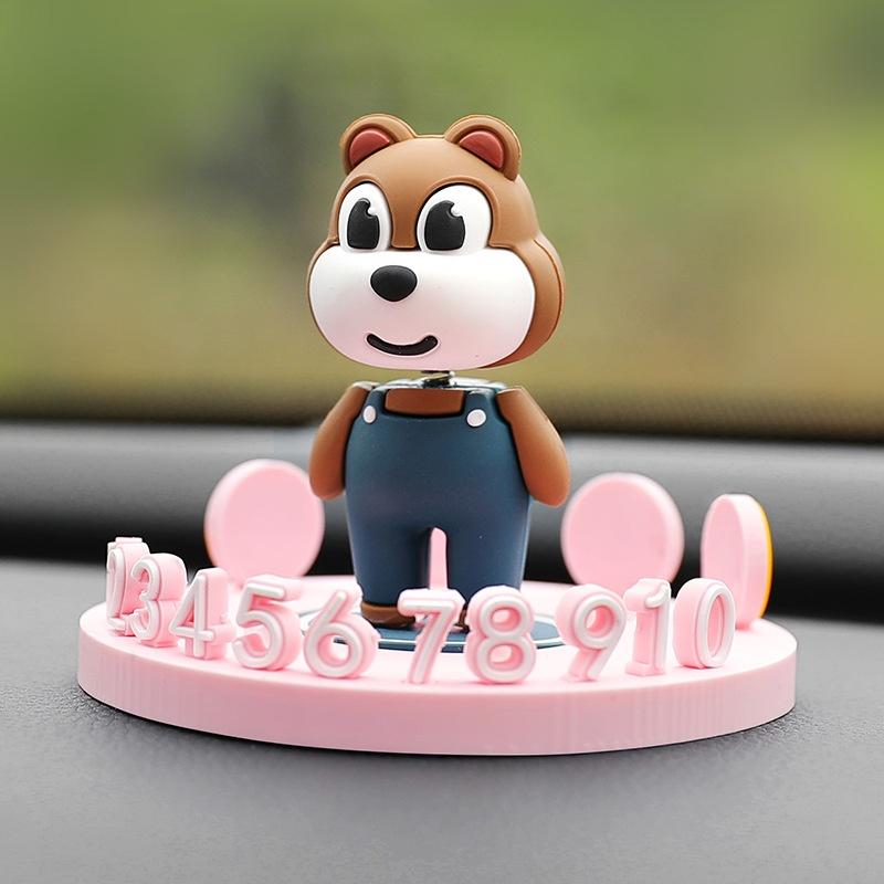 Thẻ Đỗ Xe Tạm Thời Hình Tròn Họa Tiết Hoạt Hình Trang Trí Nội Thất Xe Hơi