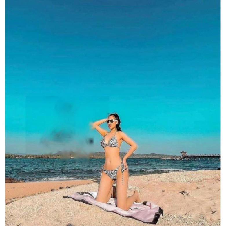 freeship Bikini cạp thấp sexy vằn đen trắng siêu đẹp hàng độc mặc đi biển đi bơi