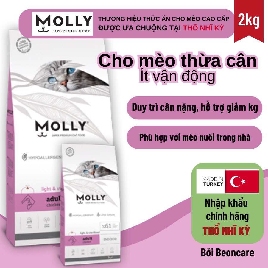 Thức ăn hạt cho mèo mọi lứa tuổi MOLLY SUPER PREMIUM CAT FOOD 2KG