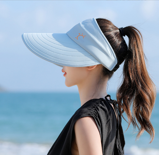 Mũ chống nắng nữ rộng vành nửa đầu phong cách Hàn, nón rộng vành đi biển